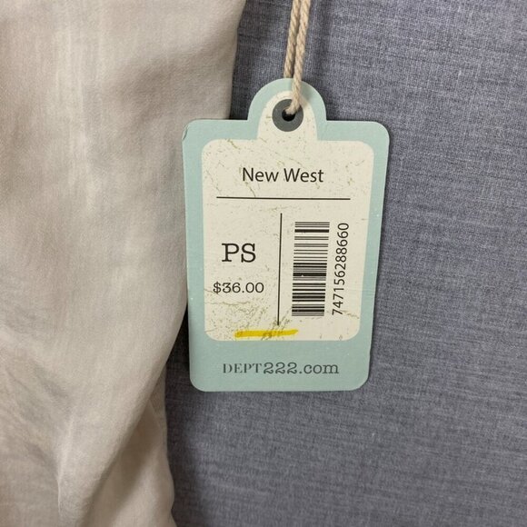 Dept 222 New West Tee Mixed Fabrics Sz PS Light Beige T Shirt You Me Oui - Picture 4 of 7